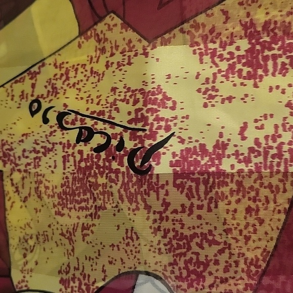 Bijoux TERNER Magenta Yellow Cubic Picasso Satin Whimsy Scarf - Picture 3 of 9